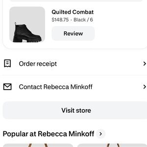 NWOT Rebecca Minkoff Black Quilted Combat Boots